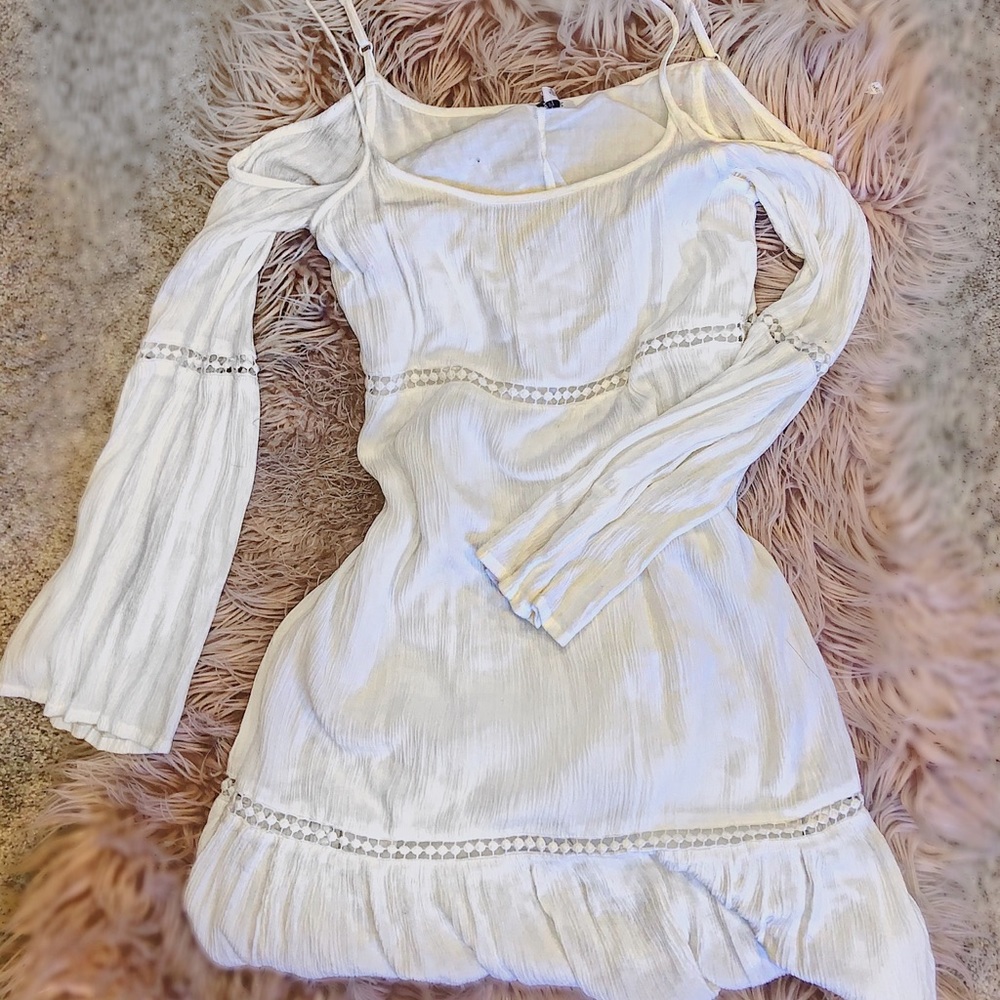 White open shoulder dress